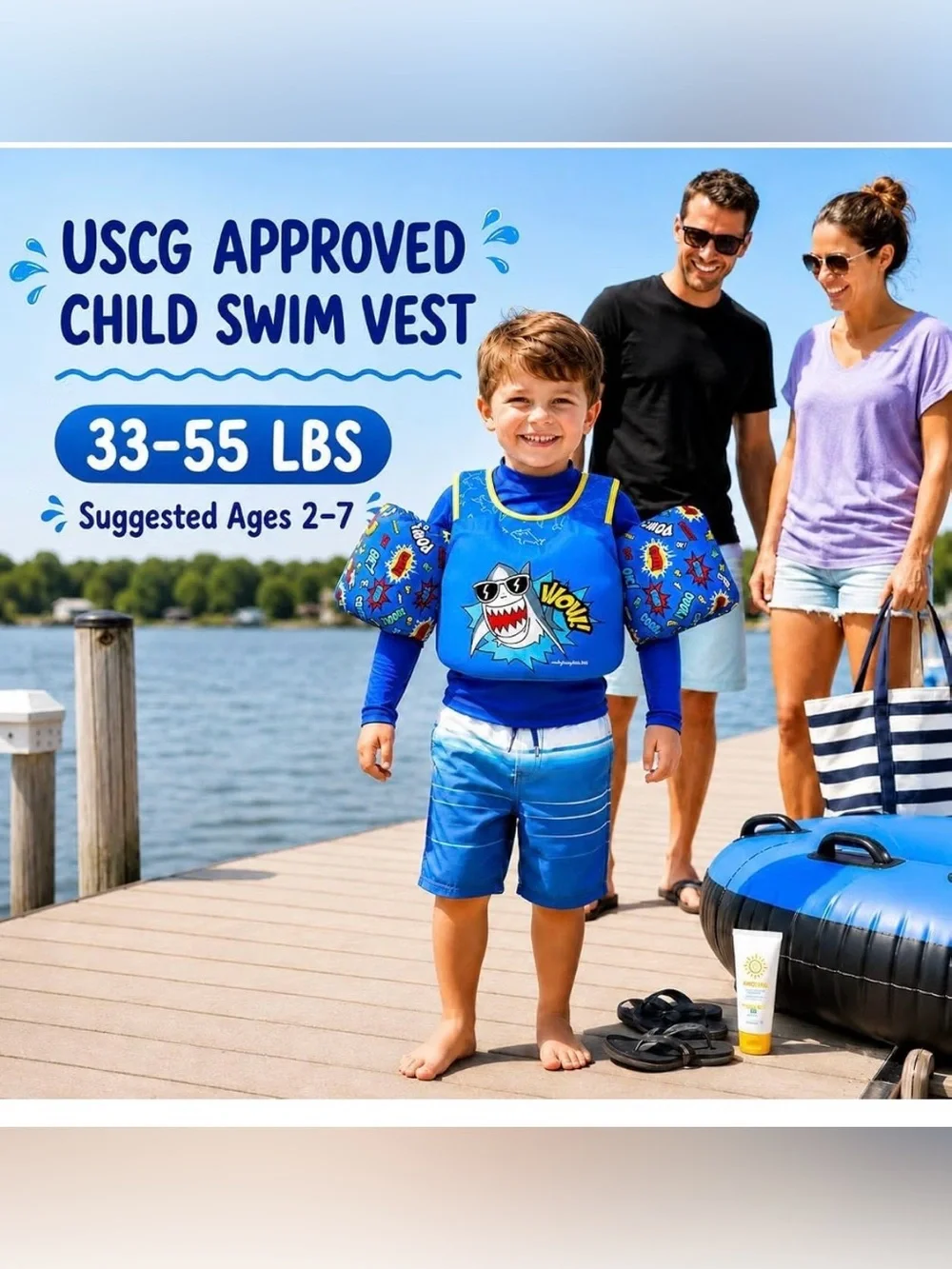 US coast guard certified child swim vest age 2-5